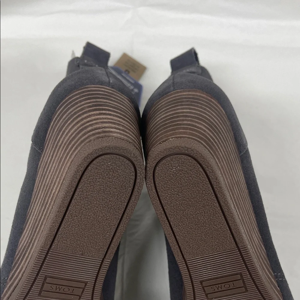 TOMS Charcoal Suede Wedge Booties - Picture 9 of 12